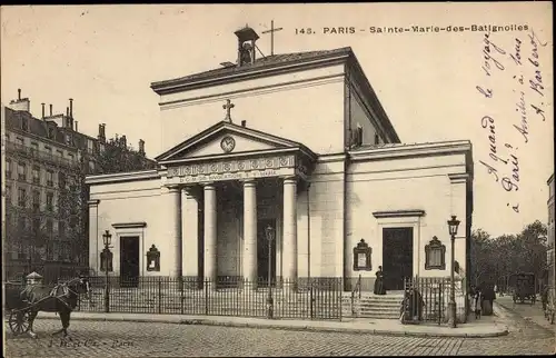 Ak Paris XVII., Kirche Sainte Marie des Batignolles