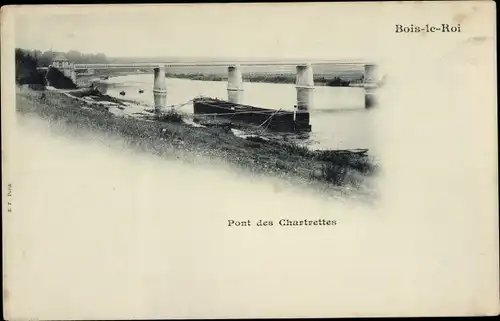 Ak Bois le Roi Seine et Marne, Pont des Chartrettes