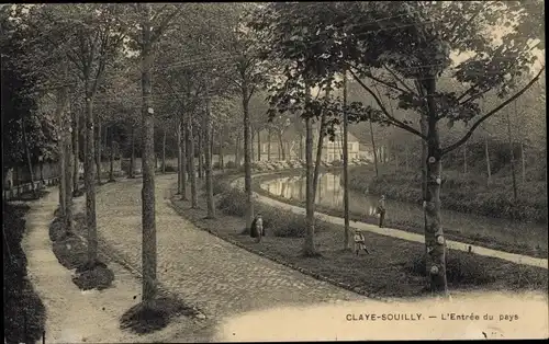 Ak Claye Souilly Seine et Marne, Der Eingang des Landes