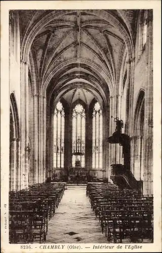 Ak Chambly Oise, Innenraum der Kirche