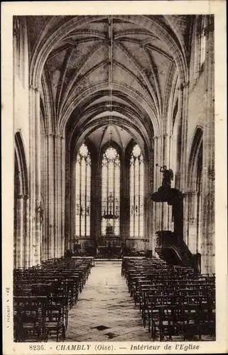 Ak Chambly Oise, Innenraum der Kirche