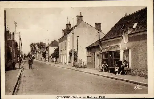 Ak Chabris-Indre, Rue du Pont