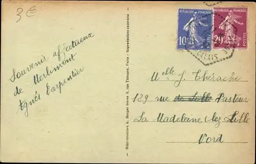 Ak Merlimont Pas de Calais, Strand von Calvaire aus gesehen