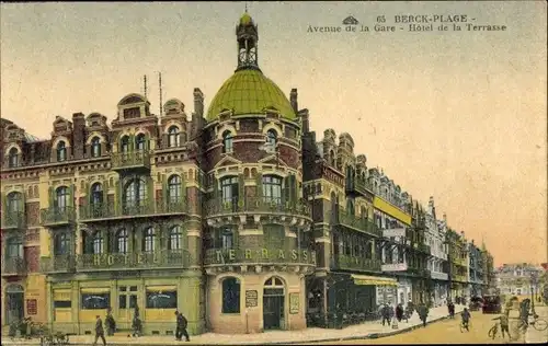 Ak Berck Plage Pas de Calais, Avenue de la Gare, Hotel de la Terrasse