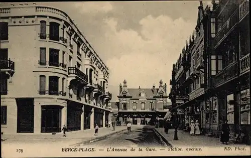 Ak Berck Plage Pas de Calais, Avenue de la Gare