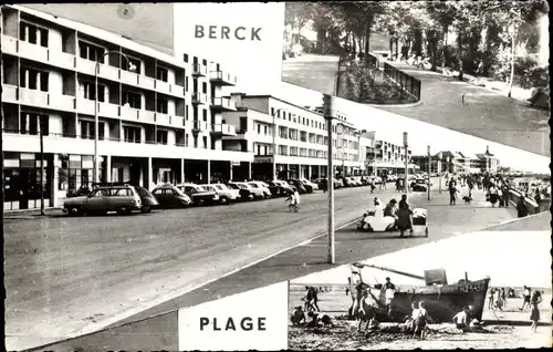 Ak Berck Plage Pas de Calais, One Street, Strand