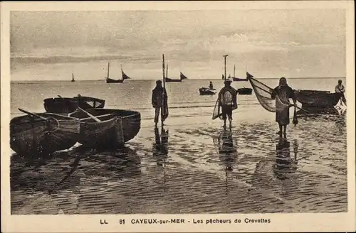 Ak Cayeux sur Mer Somme, Garnelenfischer