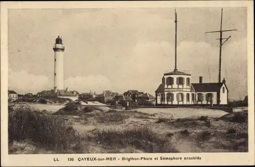 Ak Cayeux sur Mer Somme, Leuchtturm von Brigthon