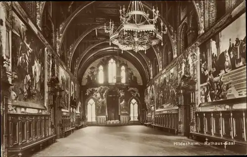 Ak Hildesheim in Niedersachsen, Rathaus-Saal