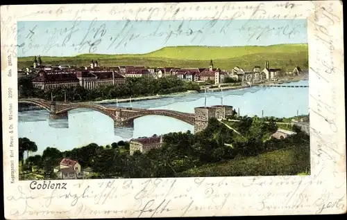 Ak Koblenz am Rhein, Ortsansicht, Brücke