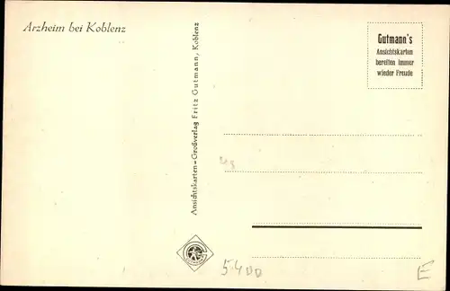Ak Arzheim Koblenz, Gesamtansicht mit Kirche