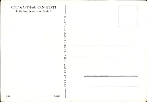Ak Bad Cannstatt Stuttgart in Württemberg, Wilhelma, Maurisches Schloss, Park