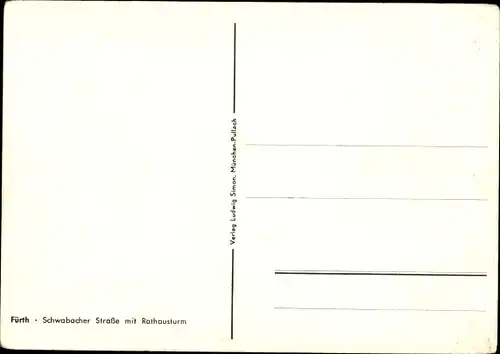 Ak Fürth in Bayern, Schwabacher Straße mit Rathausturm, Creditbank