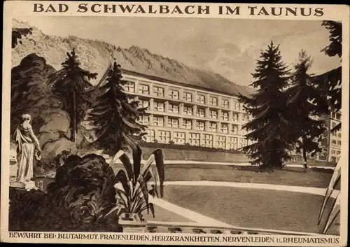 Ak Bad Schwalbach im Taunus, staatliches Kurhotel, Außenansicht