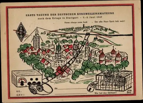 Ak Stuttgart in Württemberg, Erste Tagung der Deutschen Kurzwellenamateure, 7.-8. Juni 1947