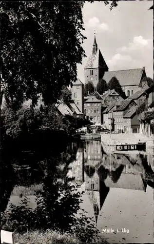 Ak Mölln im Herzogtum Lauenburg, Teilansicht, Kirche