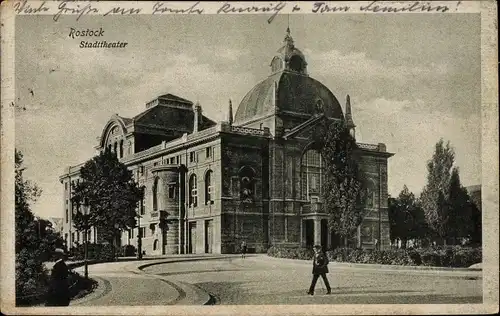 Ak Hansestadt Rostock, Stadttheater