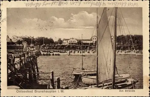 Ak Ostseebad Brunshaupten Kühlungsborn, Strand, Segelboote