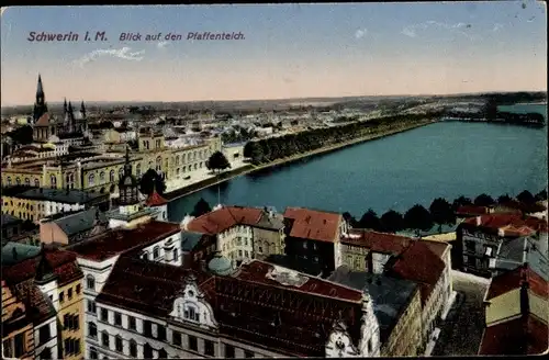 Ak Schwerin in Mecklenburg, Blick auf den Pfaffenteich