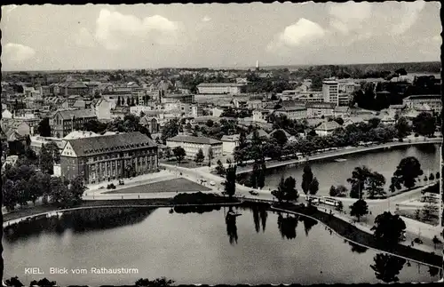 Ak Kiel, Panorama, Blick vom Rathausturm
