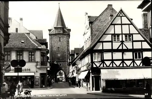 Ak Helmstedt in Niedersachsen, Hausmannsturm, Fachwerkhaus