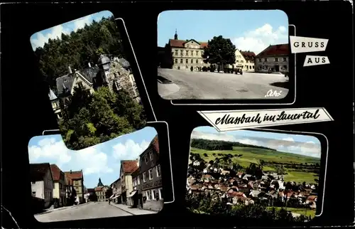 Ak Maßbach in Unterfranken, Lauertal, Gesamtansicht, Teilansichten