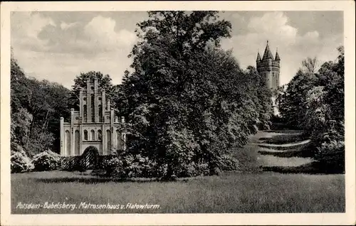 Ak Babelsberg Potsdam, Matrosenhaus, Flatowturm