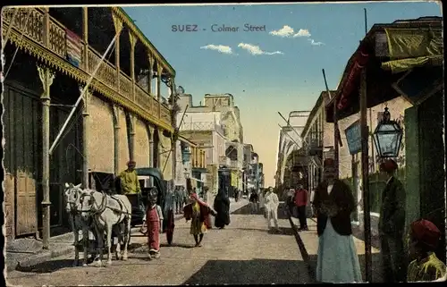 Ak Suez Ägypten, Colmar Street