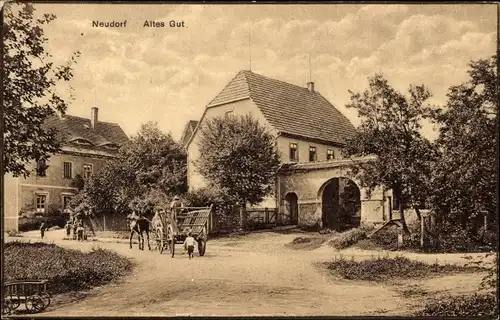 Ak Neudorf an der Spree Malschwitz Oberlausitz, Altes Gut