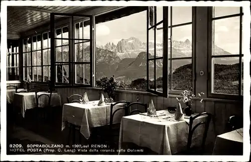 Ak Oberbozen Soprabolzano Renon Ritten Südtirol, Hotel-Posta, Restaurant