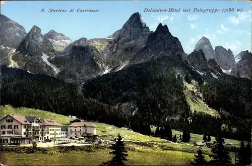 Ak Sankt Martin am Sismunthbach San Martino di Castrozza Südtirol, Dolomiten-Hotel, Polargruppe