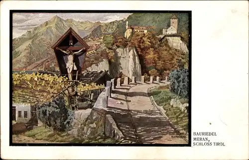 Künstler Ak Bauriedel, Meran Merano Südtirol, Schloss