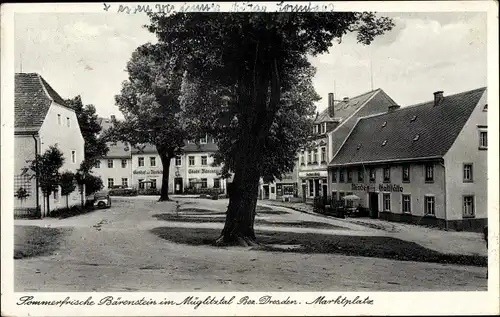 Ak Bärenstein Altenburg Erzgebirge, Marktplatz, Gasthaus