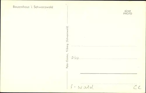 Ak Bauernhaus im Schwarzwald