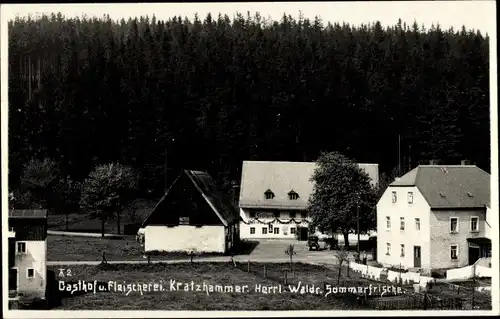 Ak Kratzhammer Altenberg Erzgebirge, Gasthof und Fleischerei