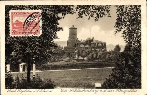 Ak Teplice Šanov Teplitz Schönau Region Aussig, Schlachtenburg auf der Königshöhe