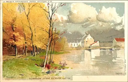 Litho Auderghem Oudergem Brüssel Belgien, Etang du Rouge Cloitre