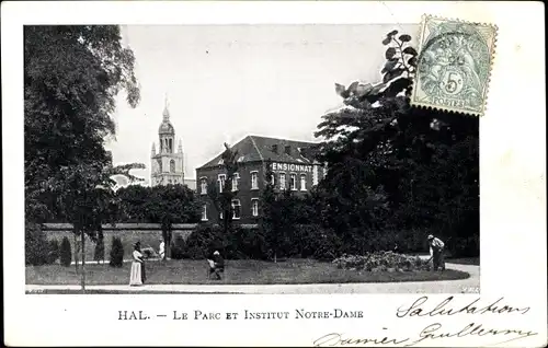 Ak Hal Flämisch-Brabant-Flandern, Le Parc und Notre Dame Institute