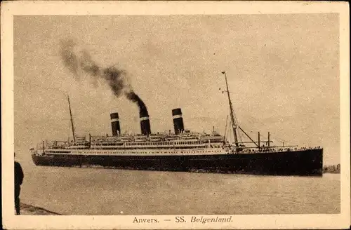 Ak Antwerpen Antwerpen Flandern, Dampfschiff SS Belgenland, Red Star Line, Dampfschiff
