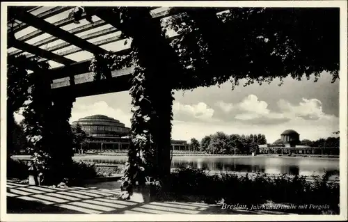 Ak Wrocław Breslau Schlesien, Jahrhunderthalle, Pergola