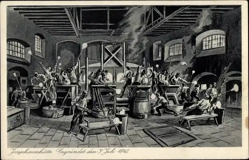 Ak Szklarska Poręba Schreiberhau Riesengebirge Schlesien, Kunstglasfabrik Josephinenhütte