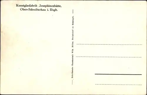 Ak Szklarska Poręba Schreiberhau Riesengebirge Schlesien, Kunstglasfabrik Josephinenhütte