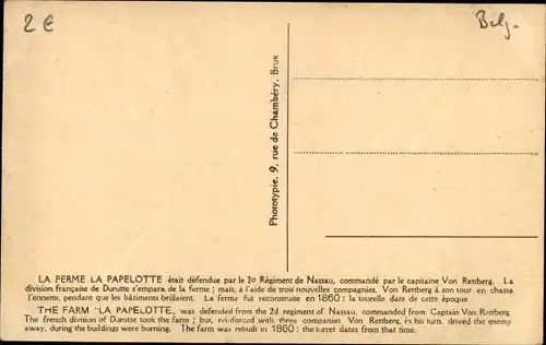 Ak Waterloo Wallonisch-Brabant, Ferme La Papelotte