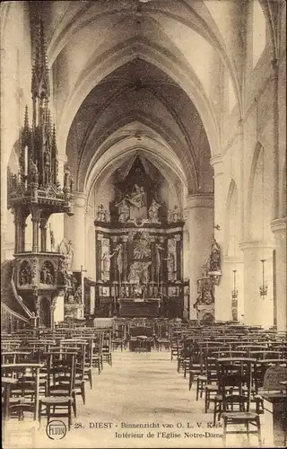 Ak Diest Flämisch Brabant Flandern, Kirche Notre Dame, Inneres