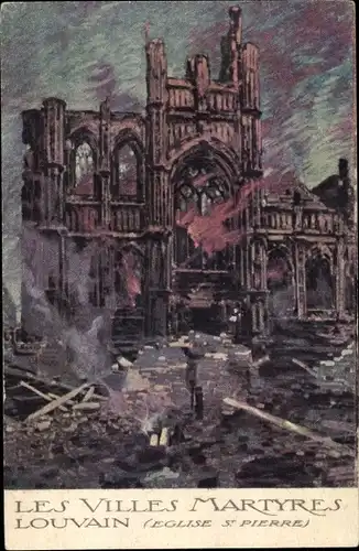 Künstler Ak Louvain Leuven Flämisch-Brabant, St. Pierre Kirche