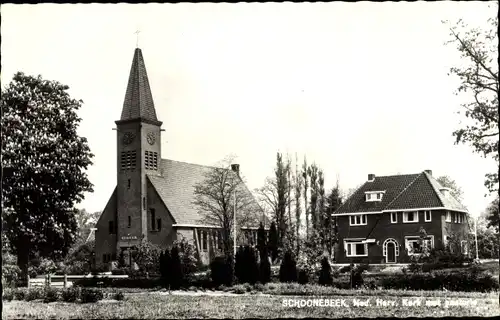 Ak Schoonebeek Drenthe Niederlande, N. H. Kirche, Pastorat