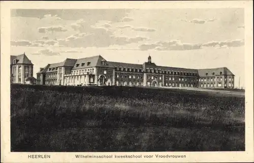 Ak Heerlen Limburg Niederlande, Wilhelminaschule, Ausbildungsschule für Hebammen