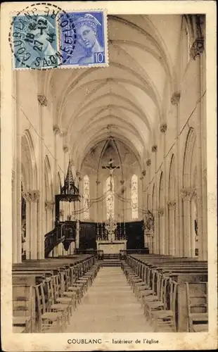 Ak Coublanc Saône et Loire, Intérieur de l'Église