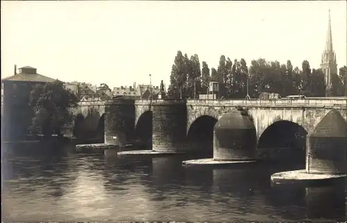 Foto Ak Frankfurt am Main, Blick auf die Brücke