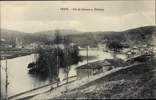 Ak Irún Baskenland Spanien, Isla de faisanes y Behobia